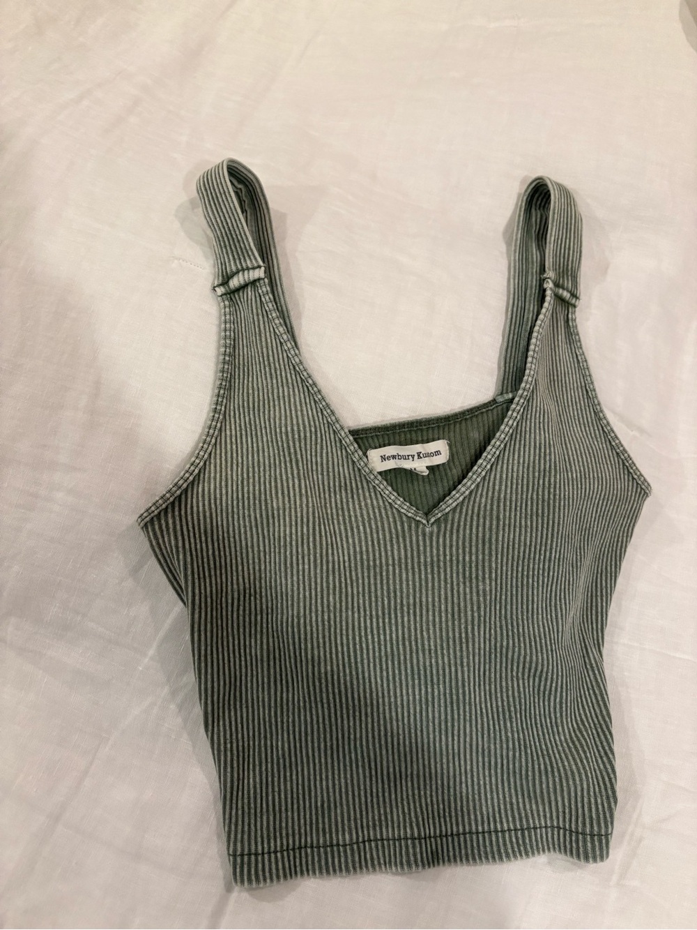 Newbury Kustom Ribbed V-Neck Tank in Sage